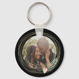 Custom Made Photo Personalised Heart Framed Key Ring