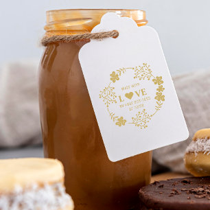 Custom Made with Love Quote Flowers Garland Rubber Stamp