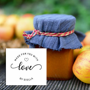 Custom Made With Love Rubber Stamp