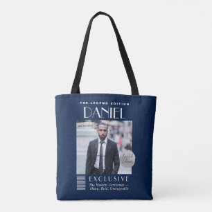 Custom Magazine Cover Bag, Modern Fashion Mens Tote Bag