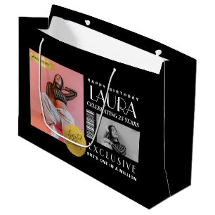 Custom Magazine Cover Modern Birthday Fashion Large Gift Bag