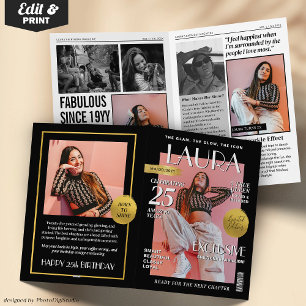 Custom Magazine Greeting Card, Fun Modern Birthday Card