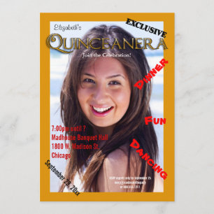 Custom Magazine Style Quinceanera Party Invite