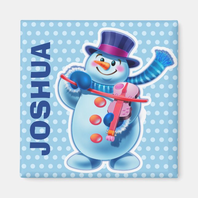 Custom Magnet Christmas Snowman characters. (Front)