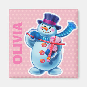 Custom Magnet Christmas Snowman characters.