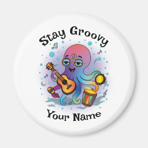 Custom Magnet   Retro Octopus   Name & Text