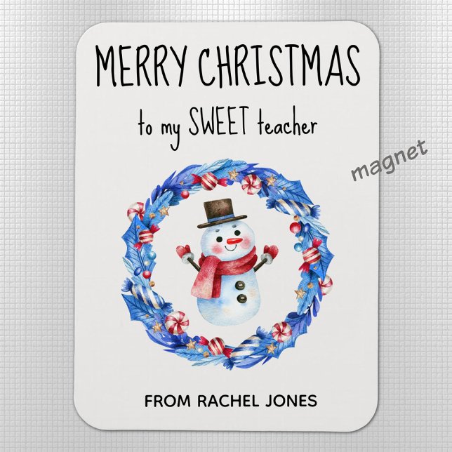 Custom Magnet Sweet Teacher Merry Christmas (Creator Uploaded)