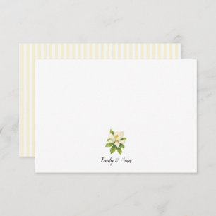 Custom Magnolia Painting Stripe Preppy Thank You Card