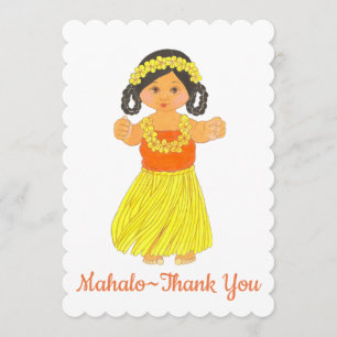 Custom Mahalo - Thank You~Hawaiian Luau Card