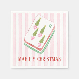 Custom Mahj-y Christmas Mahjong Napkin