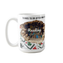 Custom Mahjong Mug for Book Lovers, Reading Gift