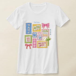 Custom Mahjong Patches Faux Embroidery T-Shirt