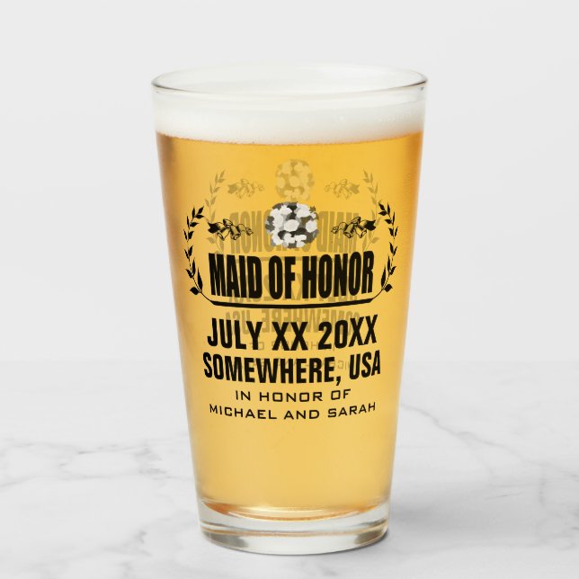 Custom Maid of Honour Glass (Front Filled)