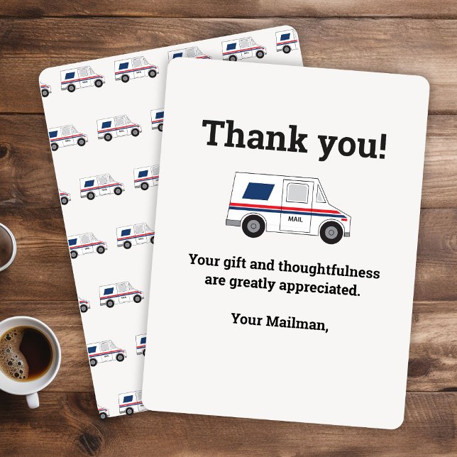 Custom Mail Carrier  Thank You Card (Mail carrier thank you cards for customers)