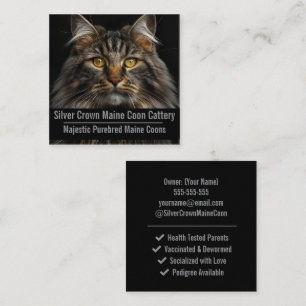 Custom Maine Coon Cattery Business Card