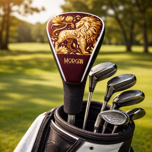 Custom Majestic Gold Lion Golf Head Cover