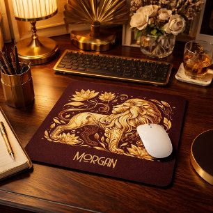 Custom Majestic Gold Lion Mouse Pad