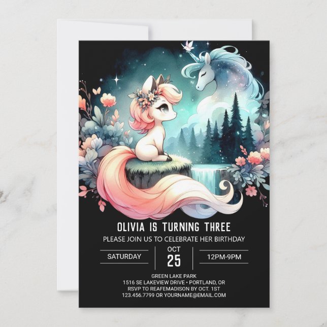 Custom Majestic Horse Birthday Invitation (Front)