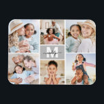 Custom Make Your Own Photo Magnet<br><div class="desc">Personalised Horizontal Initial Name Monogram Photo Collage Magnet. Add a personal and stylish touch to your space with this custom horizontal magnet, perfect for the fridge, locker, or office. The design features a grey box in the centre with a clean white initial and a black script name for a timeless...</div>
