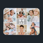 Custom Make Your Own Photo Magnet<br><div class="desc">Personalised Horizontal Initial Name Monogram Photo Collage Magnet. Add a personal and stylish touch to your space with this custom horizontal magnet, perfect for the fridge, locker, or office. The design features a grey box in the centre with a clean white initial and a black script name for a timeless...</div>