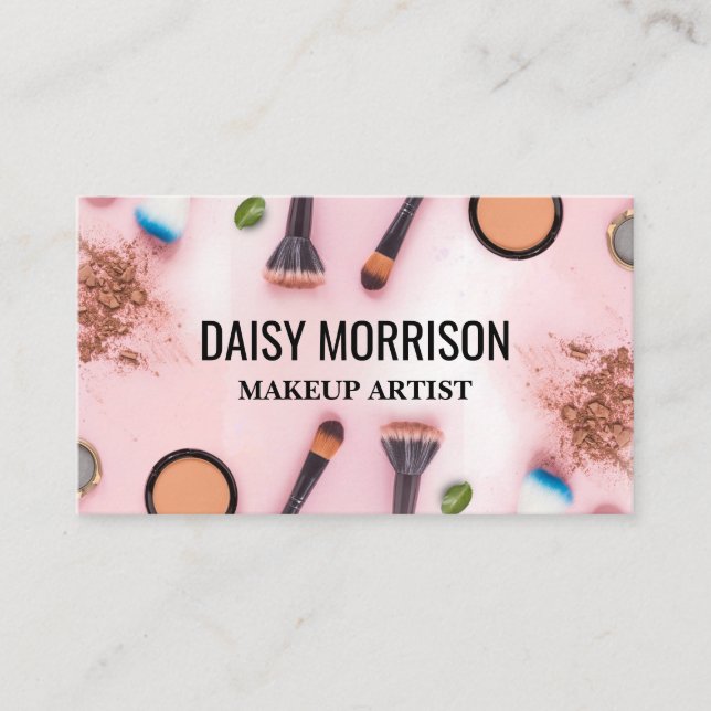 Custom Makeup Artist  Business Card (Front)