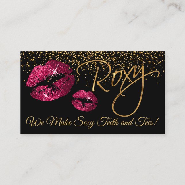 Custom - Makeup Artist with Gold & Hot Pink Business Card (Front)