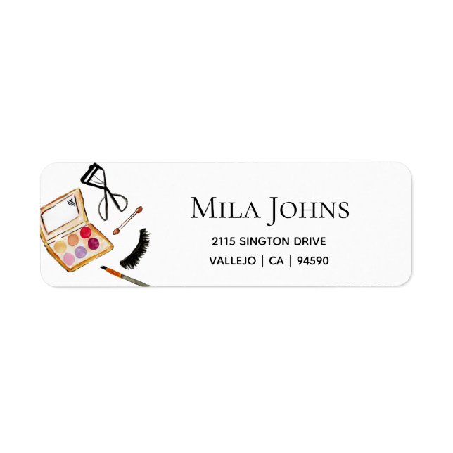 Custom Makeup Beauty Return Address Labels (Front)