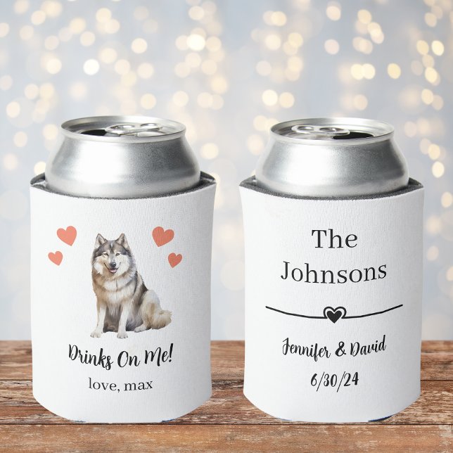 Custom Malamute Pet Wedding Can Cooler (Creator Uploaded)