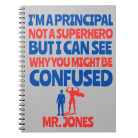 Custom Male Principal funny Superhero red blue