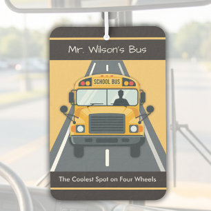 Custom Male School Bus Driver Car Air Freshener