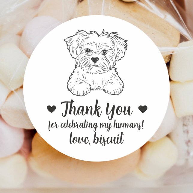 Custom Maltese Dog Wedding Favour Stickers (Creator Uploaded)
