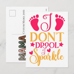 Custom Mama 2026 Faux Baby Feet Keepsake Holiday Postcard