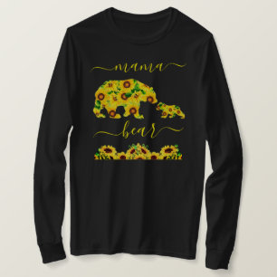 Custom MAMA BEAR Sunflowers Mom Women Deep V-neck  T-Shirt
