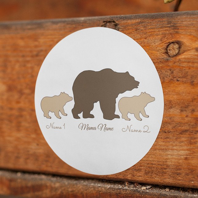 Custom Mama Bear With 2 Kid Names Mothers Day Gift (Creator Uploaded)