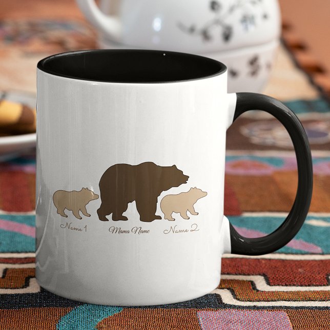 Custom Mama Bear With 2 Kid Names Mothers Day Gift Mug (Creator Uploaded)