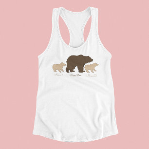 Custom Mama Bear With 2 Kid Names Mothers Day Gift Singlet