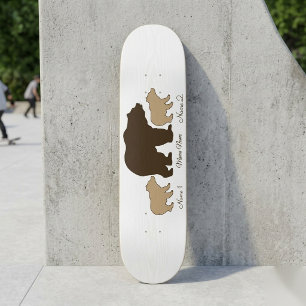 Custom Mama Bear With 2 Kid Names Mothers Day Gift Skateboard