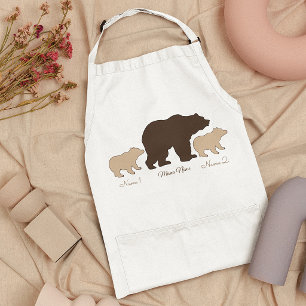 Custom Mama Bear With 2 Kid Names Mothers Day Gift Standard Apron