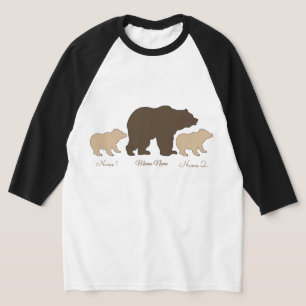 Custom Mama Bear With 2 Kid Names Mothers Day Gift T-Shirt