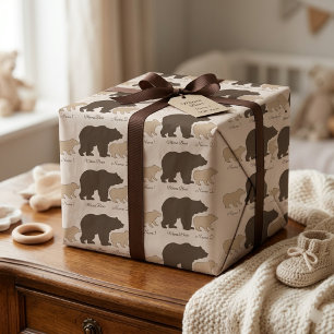 Custom Mama Bear With 2 Kid Names Mothers Day Gift Tissue Paper