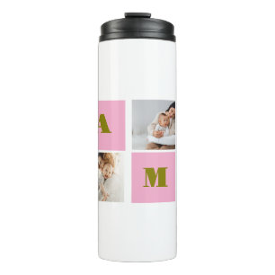 Custom MAMA Grandmother 4 Photo Collage  Thermal Tumbler