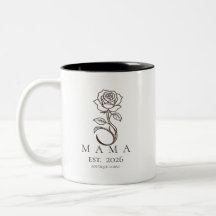 Custom MAMA Rose Minimalist Coffee Mug