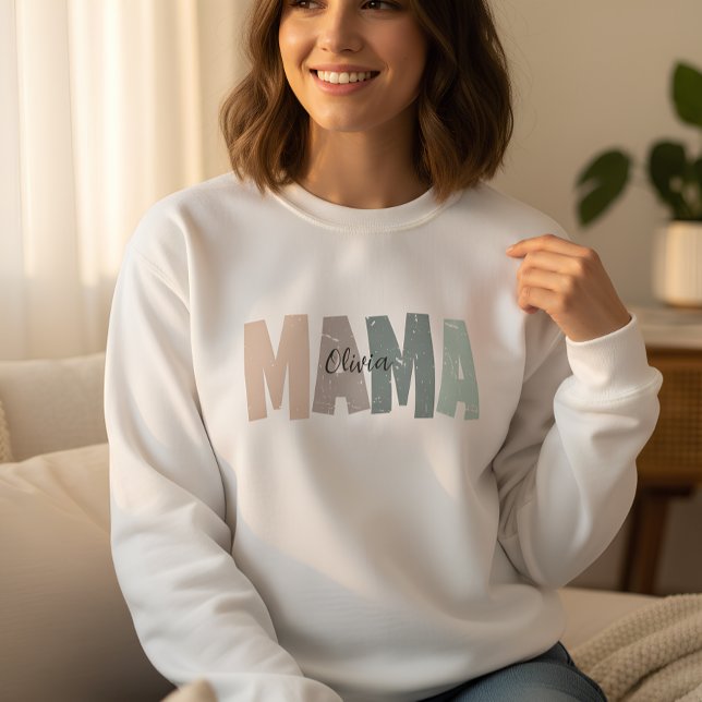 Custom Mama Sweatshirt with Baby Name | Personaliz (Creator Uploaded)