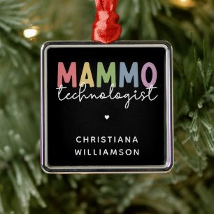 Custom Mammo Technologist Mammography Tech Metal Tree Decoration
