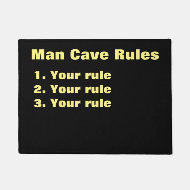 Custom Man Cave Rules Doormat (Front)