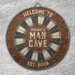 Custom Man Cave Rustic Dartboard<br><div class="desc">Personalise this Dartboard with your family name and established date. Designed for you by Blackberry Boulevard.</div>