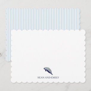 Custom Manatee Watercolor Logo Nautical Beach Thank You Card
