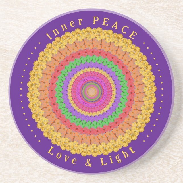 Custom Mandala Ball crochet style -  Coaster (Front)
