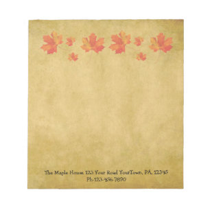 Custom Maple Leaves Small Notepad
