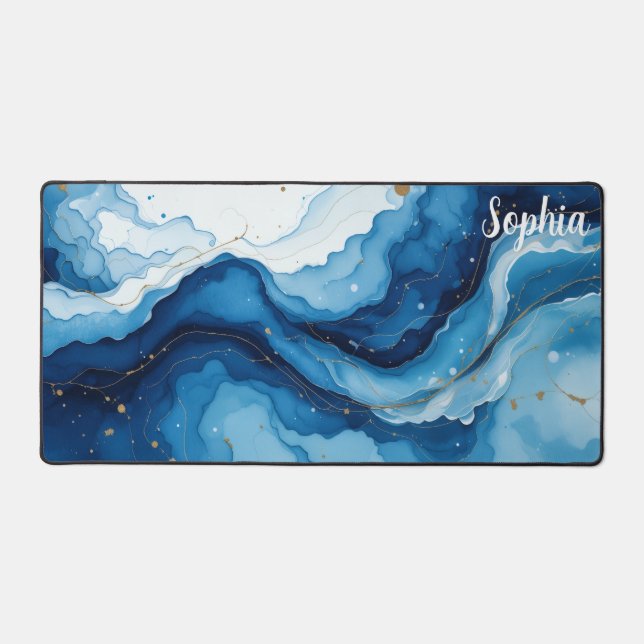 Custom Marble Desk Mat: Personalised Gaming Mousep Mat (Front)